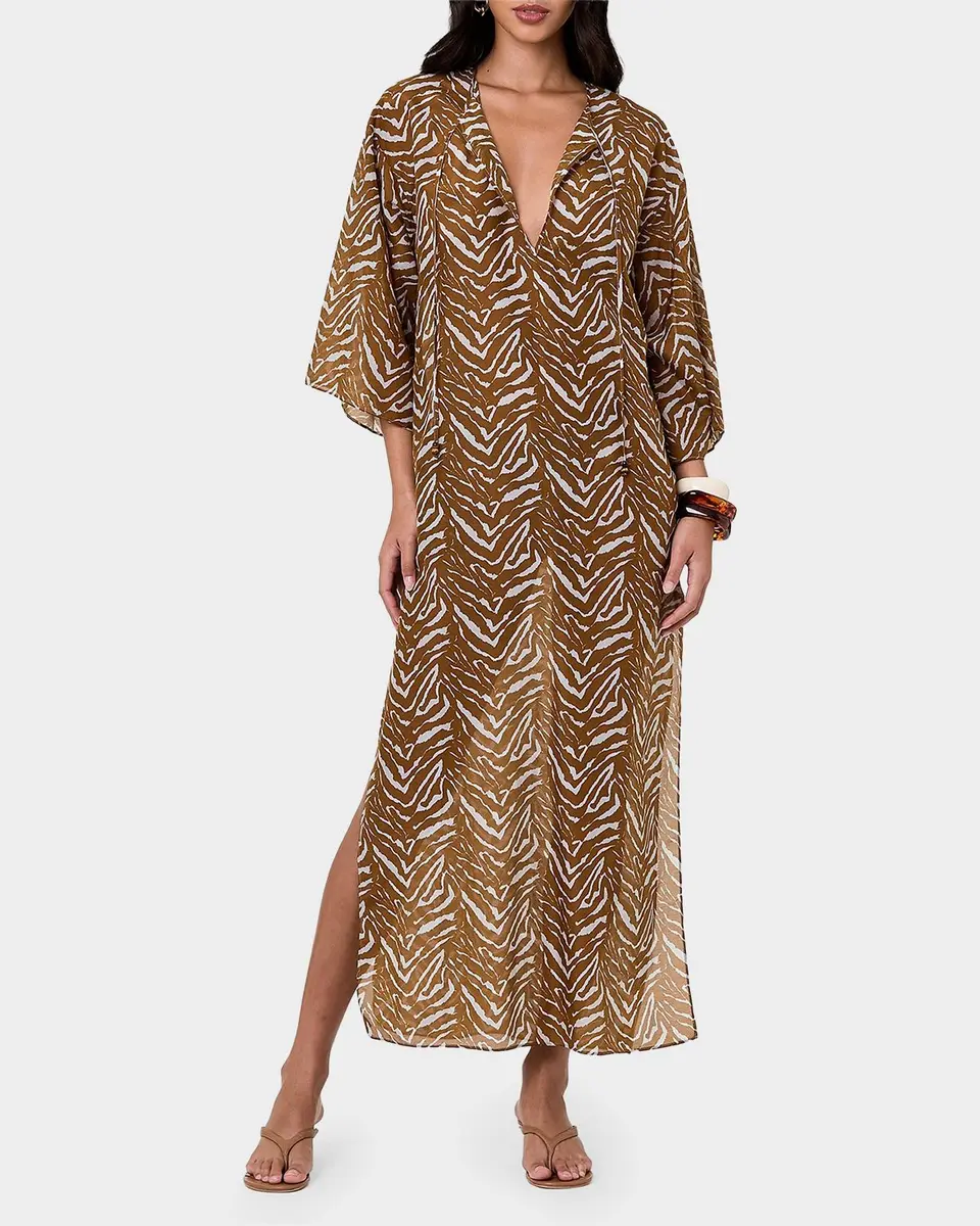 N/NICHOLAS Jovana Cotton Silk Caftan Maxi Dress | Thumbnail 2 N/NICHOLAS Jovana Cotton Silk Caftan Maxi Dress | Thumbnail 2