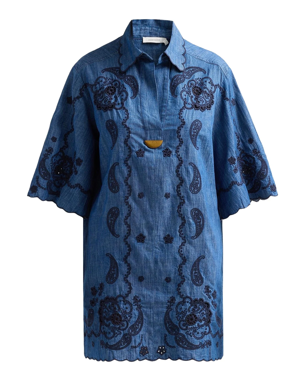 Aster Embroidered Denim Mini Dress Aster Embroidered Denim Mini Dress