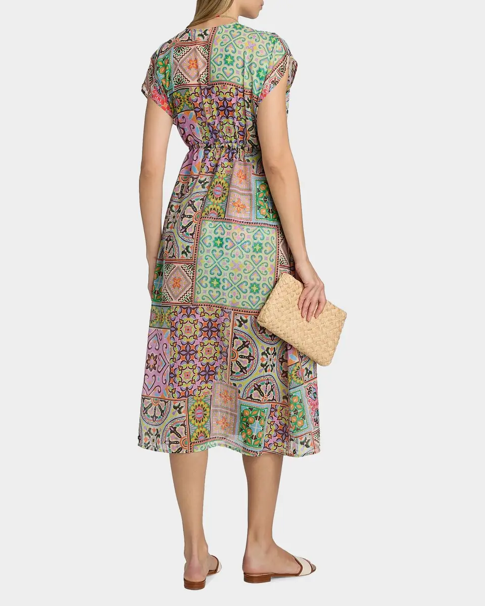 Johnny Was Lanthe Print V-Neck Caftan Dress | Thumbnail 3