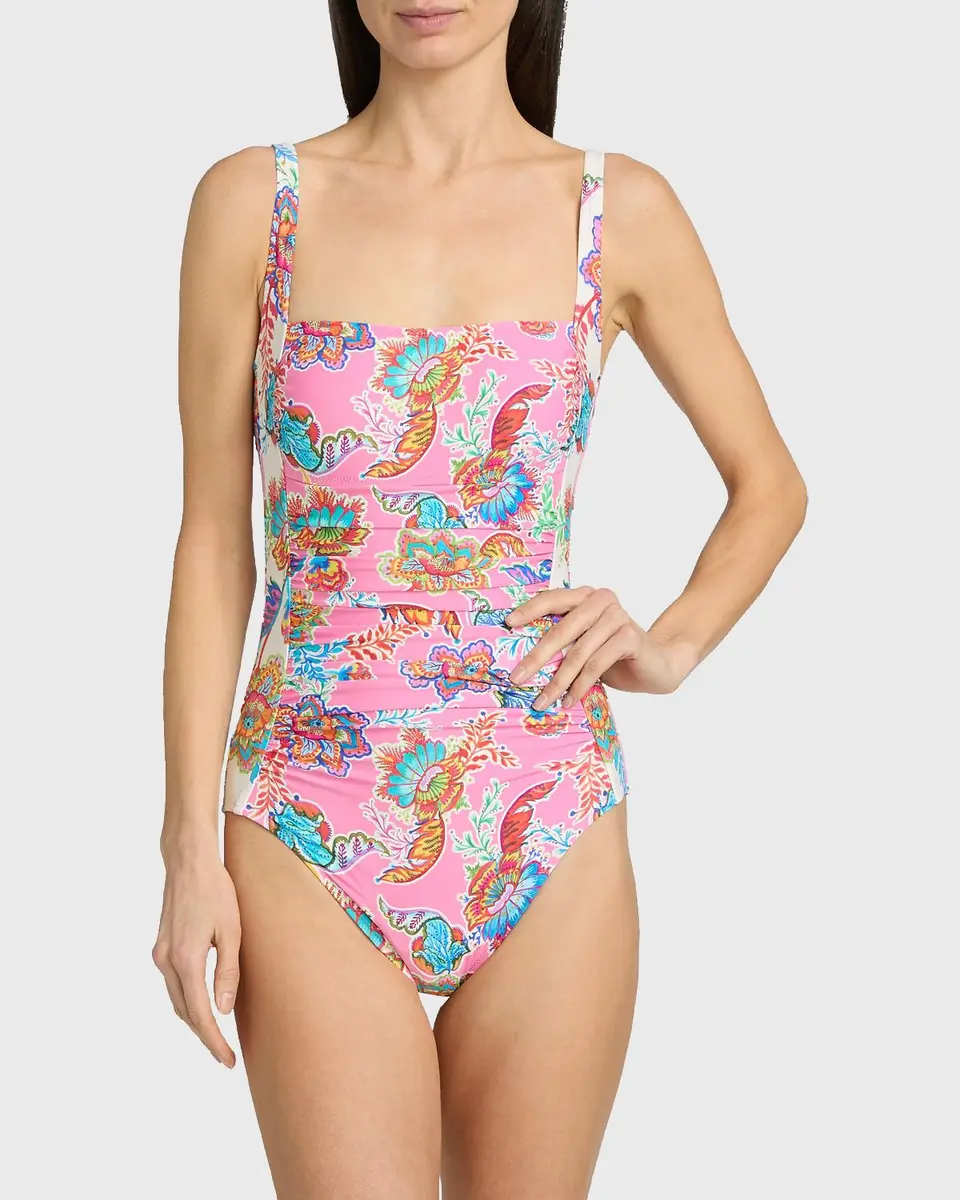 Johnny Was Roisin Marilyn Ruched One-Piece Swimsuit | Thumbnail 4 Johnny Was Roisin Marilyn Ruched One-Piece Swimsuit | Thumbnail 4