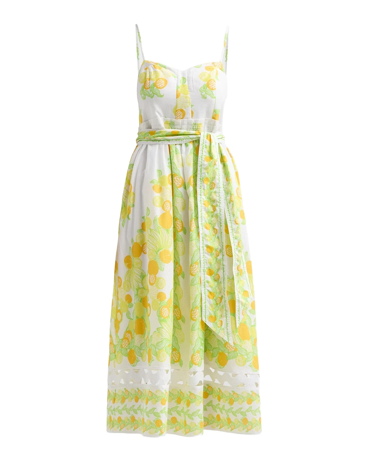 Katina Printed Cotton Tie-Waist Midi Dress Katina Printed Cotton Tie-Waist Midi Dress