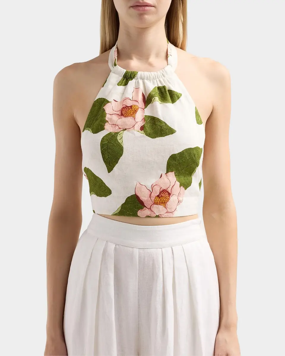 Cara Cara Dahlia Floral Halter Top | Thumbnail 3 Cara Cara Dahlia Floral Halter Top | Thumbnail 3