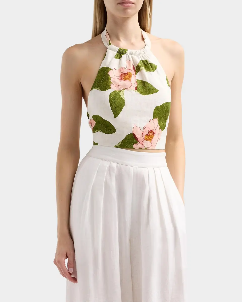 Cara Cara Dahlia Floral Halter Top | Thumbnail 5 Cara Cara Dahlia Floral Halter Top | Thumbnail 5