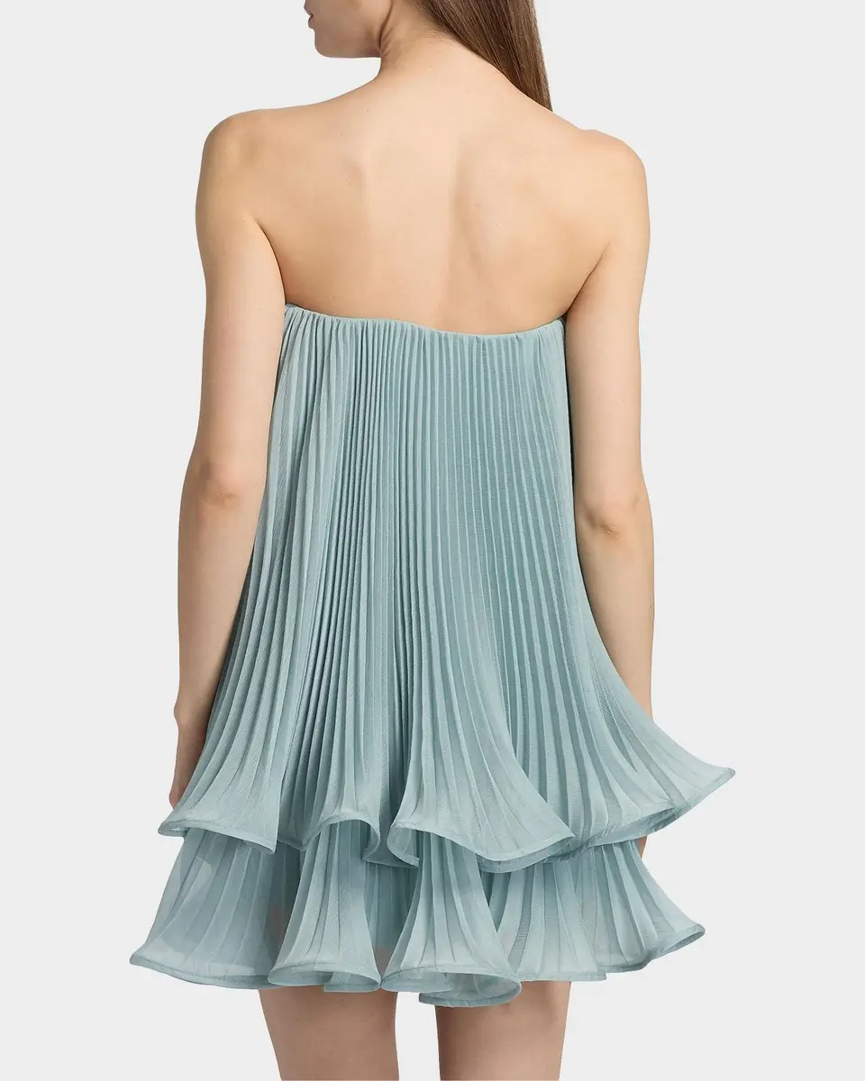Amur Dalia Pleated Strapless Babydoll Mini Dress | Thumbnail 3 Amur Dalia Pleated Strapless Babydoll Mini Dress | Thumbnail 3