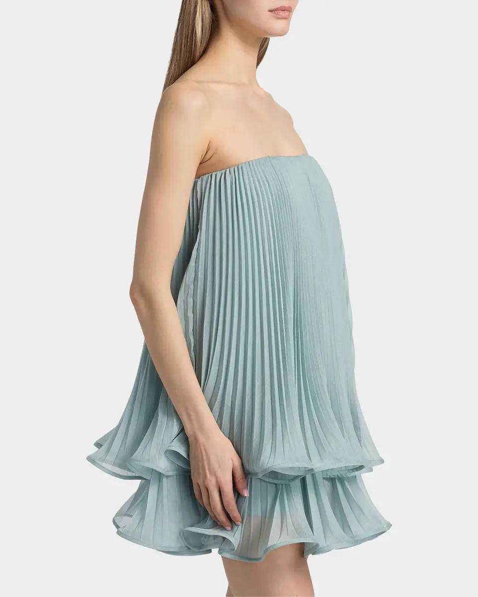 Amur Dalia Pleated Strapless Babydoll Mini Dress | Thumbnail 6 Amur Dalia Pleated Strapless Babydoll Mini Dress | Thumbnail 6