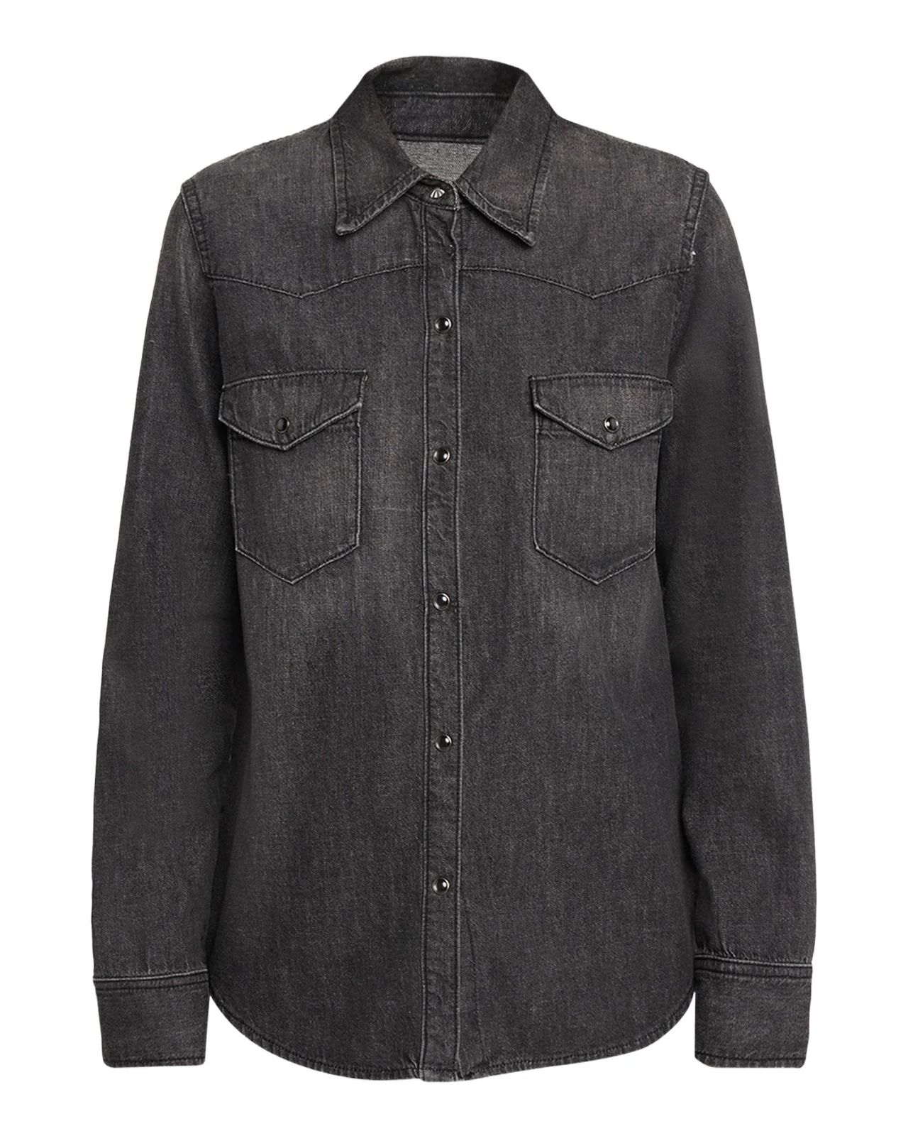 Nili Lotan Travis Denim Western Button-Down Shirt