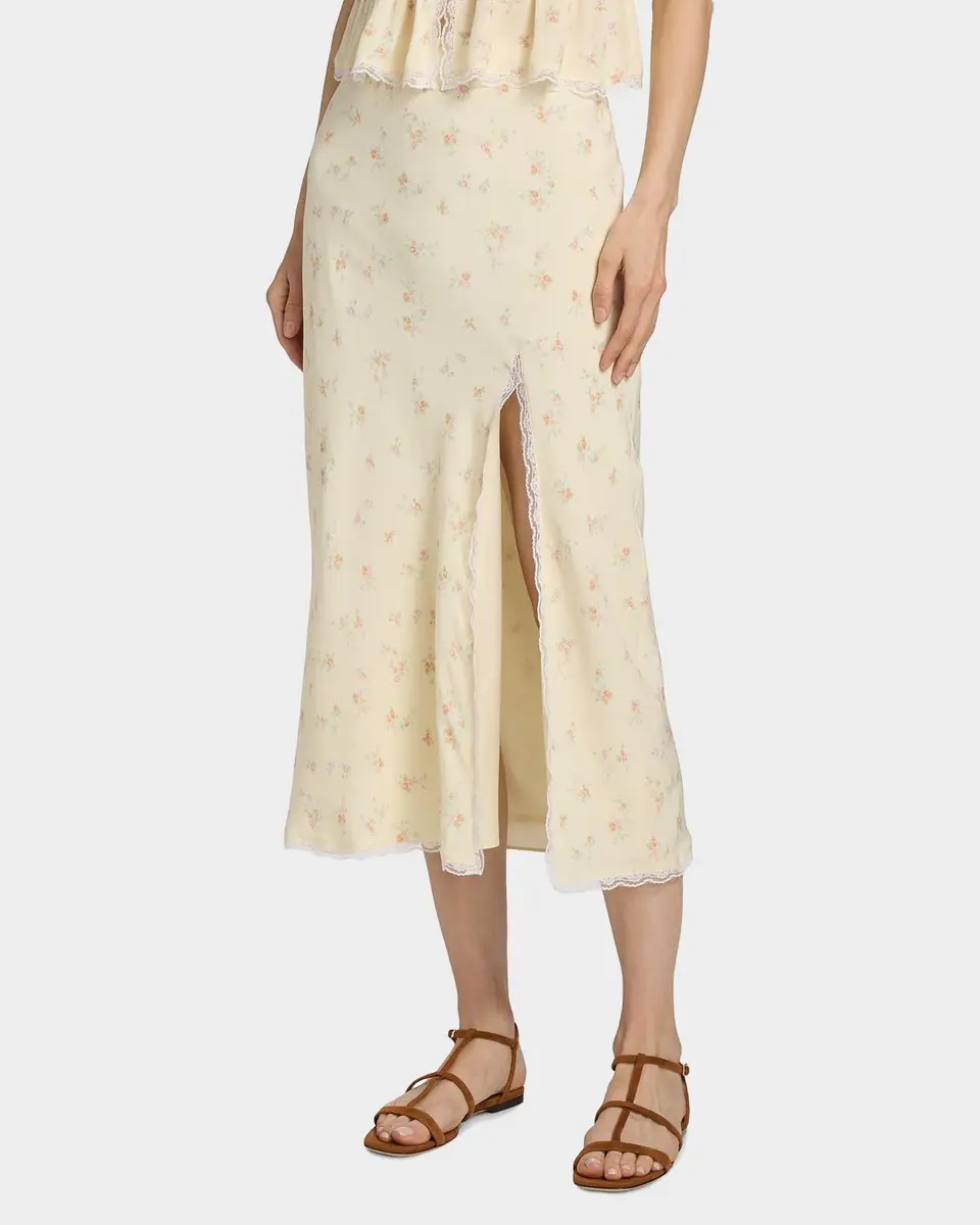 LoveShackFancy Silvia Floral Slit Midi Skirt | Thumbnail 4 LoveShackFancy Silvia Floral Slit Midi Skirt | Thumbnail 4