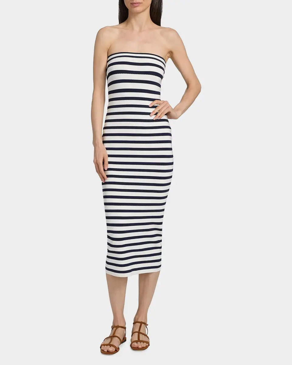 LoveShackFancy Gwynne Striped Strapless Midi Dress | Thumbnail 4 LoveShackFancy Gwynne Striped Strapless Midi Dress | Thumbnail 4