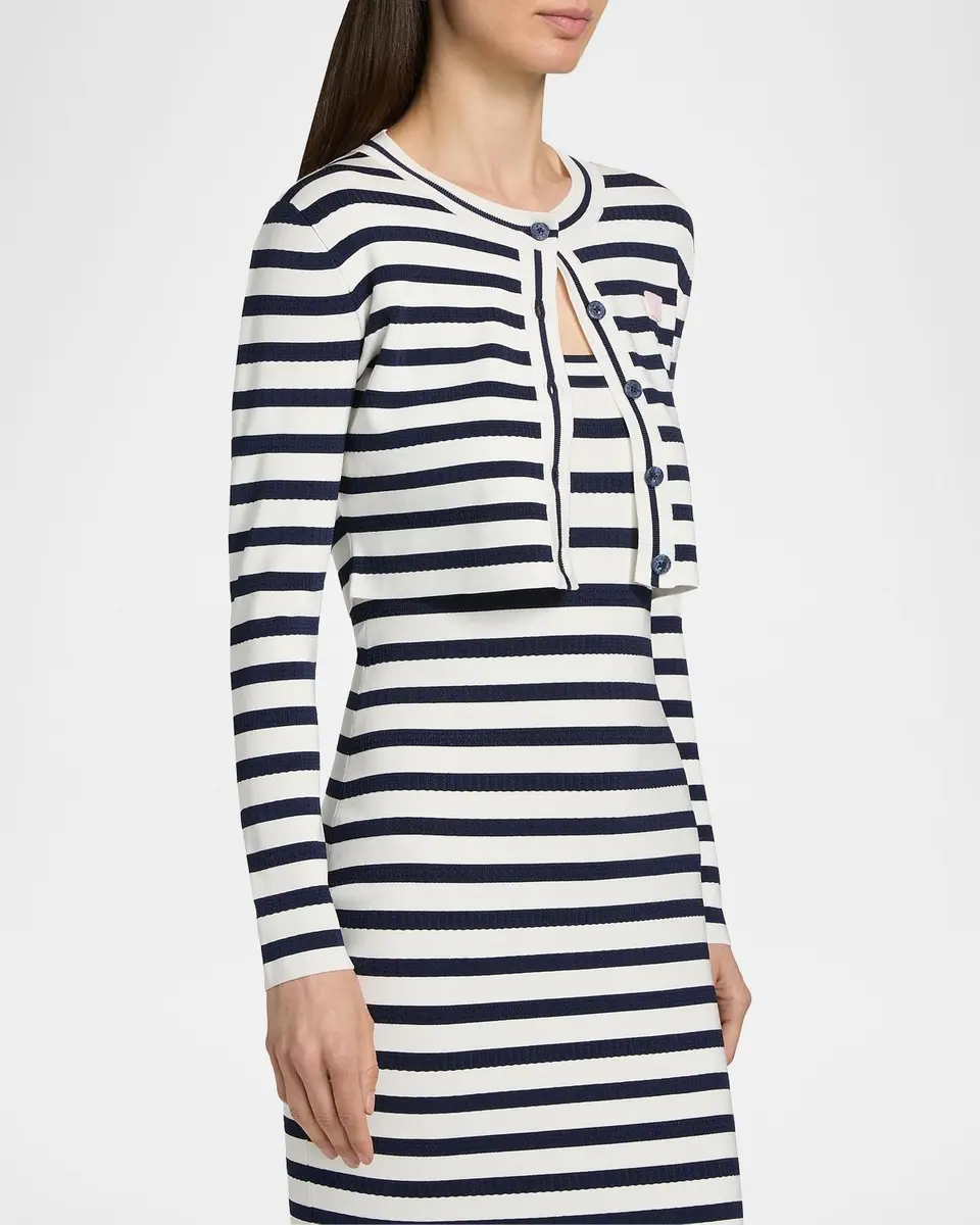 LoveShackFancy Avanette Striped Crop Cardigan | Thumbnail 7 LoveShackFancy Avanette Striped Crop Cardigan | Thumbnail 7