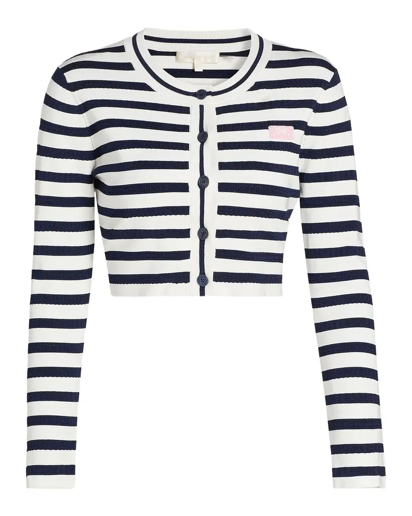 LoveShackFancy Avanette Striped Crop Cardigan | Image 1 LoveShackFancy Avanette Striped Crop Cardigan | Image 1