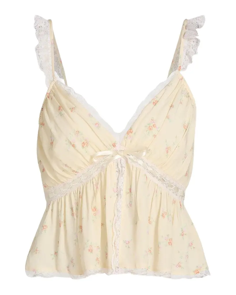 LoveShackFancy Nicoleta Floral Laced Top | Image 1 LoveShackFancy Nicoleta Floral Laced Top | Image 1