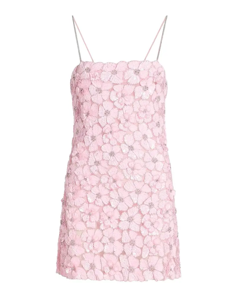 LoveShackFancy Aleria Floral-Sequin A-Line Minidress | Image 1 LoveShackFancy Aleria Floral-Sequin A-Line Minidress | Image 1