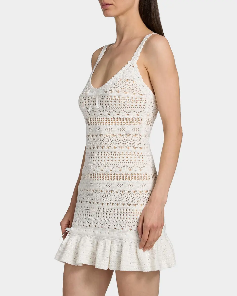 LoveShackFancy Madiya Crochet Cotton Minidress | Thumbnail 7