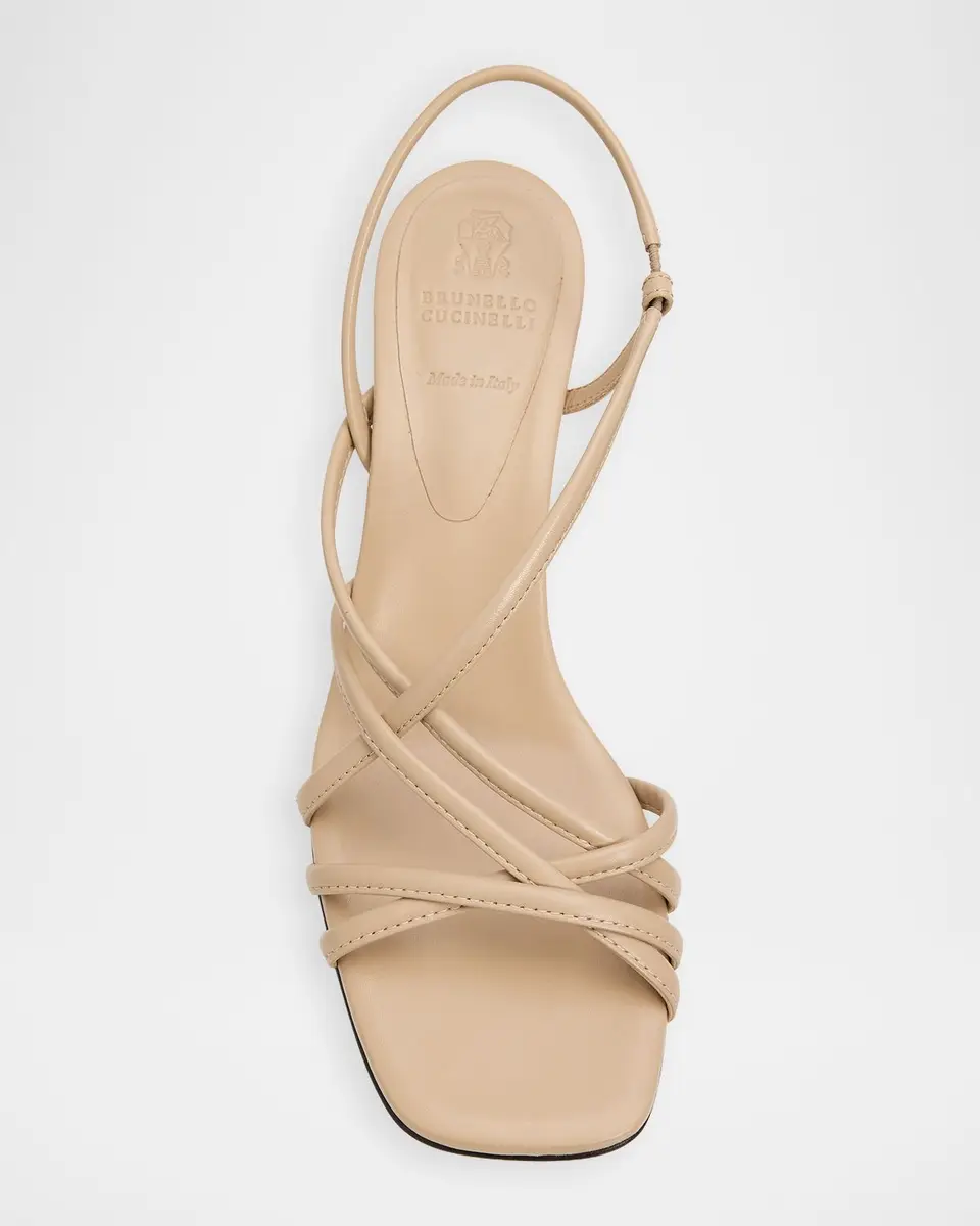 Brunello Cucinelli 50mm Monili Strappy Leather Sandals | Thumbnail 6