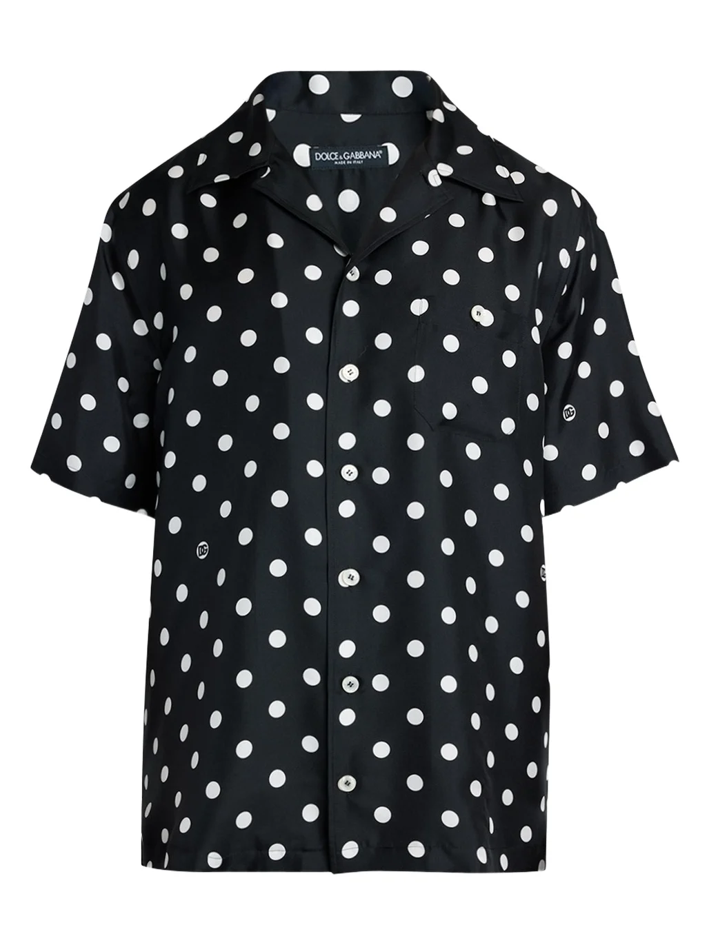 Men's Silk Twill Polka Dot Monogram Camp Shirt Men's Silk Twill Polka Dot Monogram Camp Shirt