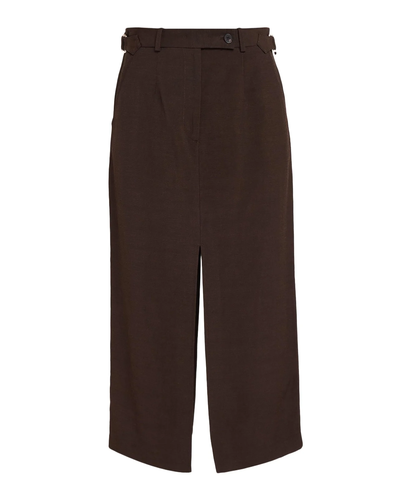 Tailored Slit Midi Pencil Skirt