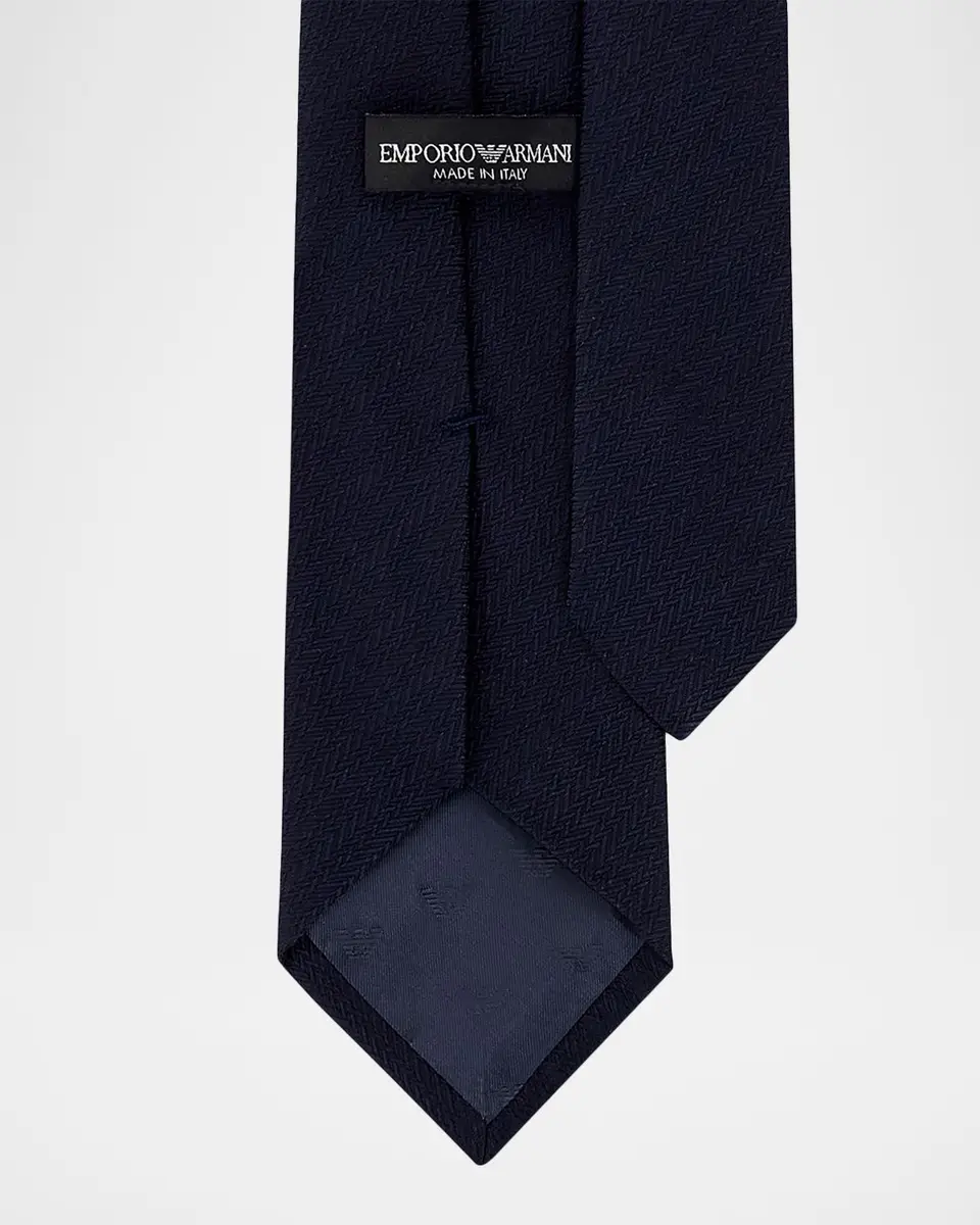 Emporio Armani Men's Chevron Jacquard Silk Tie | Thumbnail 2 Emporio Armani Men's Chevron Jacquard Silk Tie | Thumbnail 2
