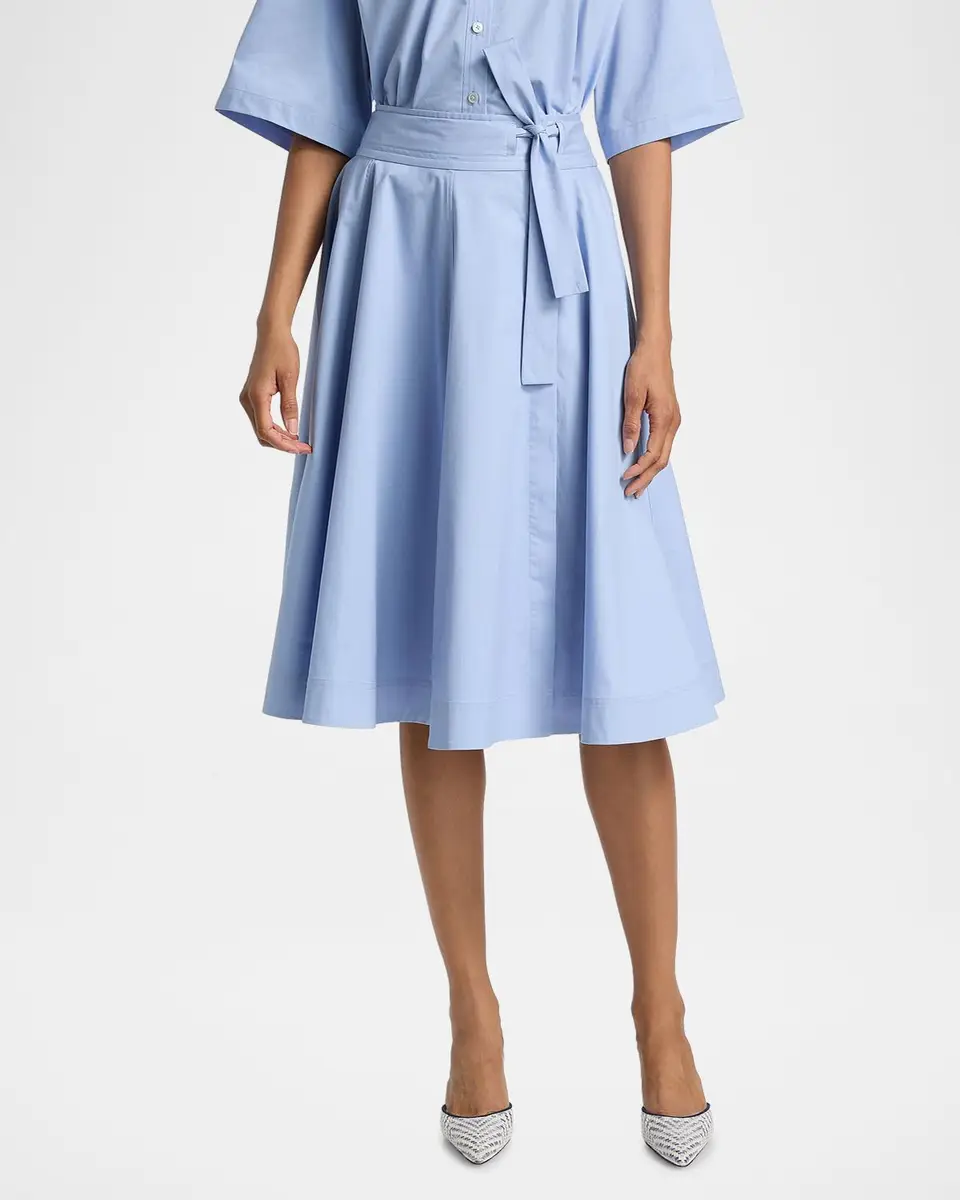DEREK LAM 10 CROSBY Sage Cotton-Twill Wrap Skirt | Thumbnail 4 DEREK LAM 10 CROSBY Sage Cotton-Twill Wrap Skirt | Thumbnail 4
