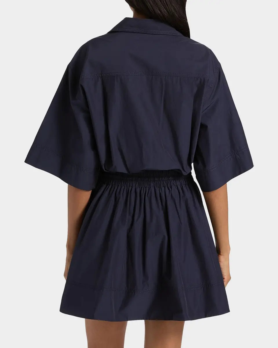 DEREK LAM 10 CROSBY Sabrina Cotton-Poplin Drawstring Mini Dress | Thumbnail 3 DEREK LAM 10 CROSBY Sabrina Cotton-Poplin Drawstring Mini Dress | Thumbnail 3