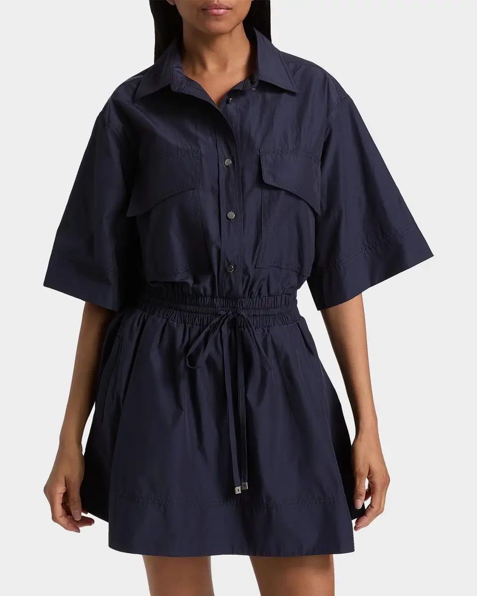 DEREK LAM 10 CROSBY Sabrina Cotton-Poplin Drawstring Mini Dress | Thumbnail 4 DEREK LAM 10 CROSBY Sabrina Cotton-Poplin Drawstring Mini Dress | Thumbnail 4