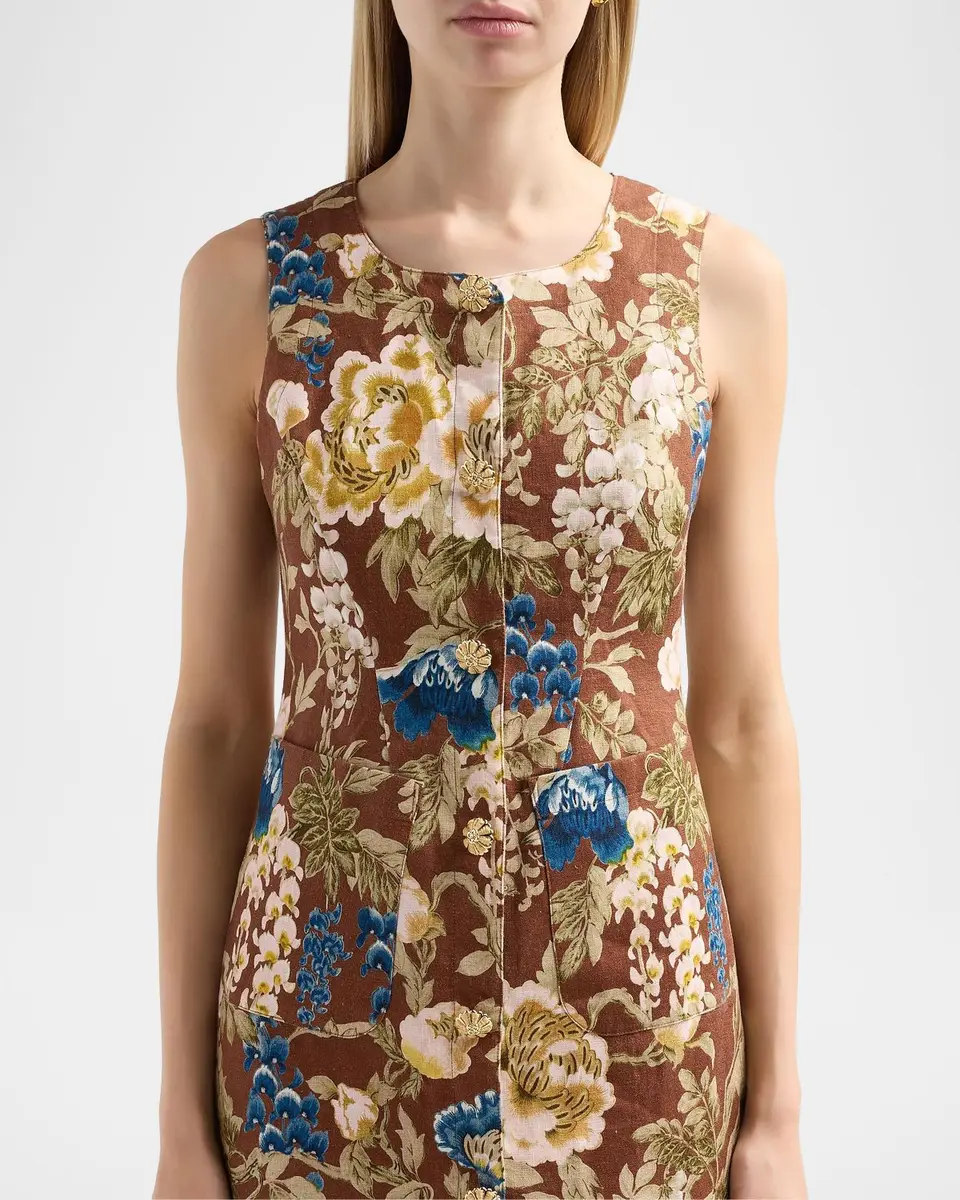 Cara Cara Rhapsody Floral Linen Mini Dress | Thumbnail 5