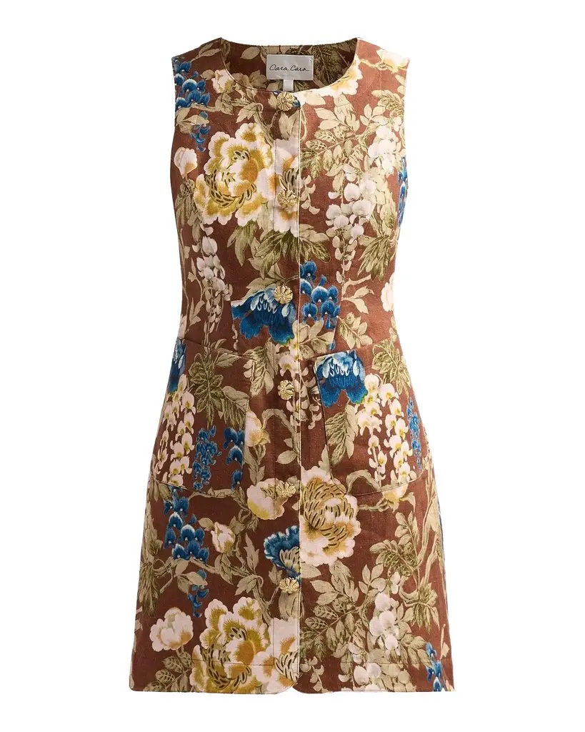Cara Cara Rhapsody Floral Linen Mini Dress | Image 1 Cara Cara Rhapsody Floral Linen Mini Dress | Image 1