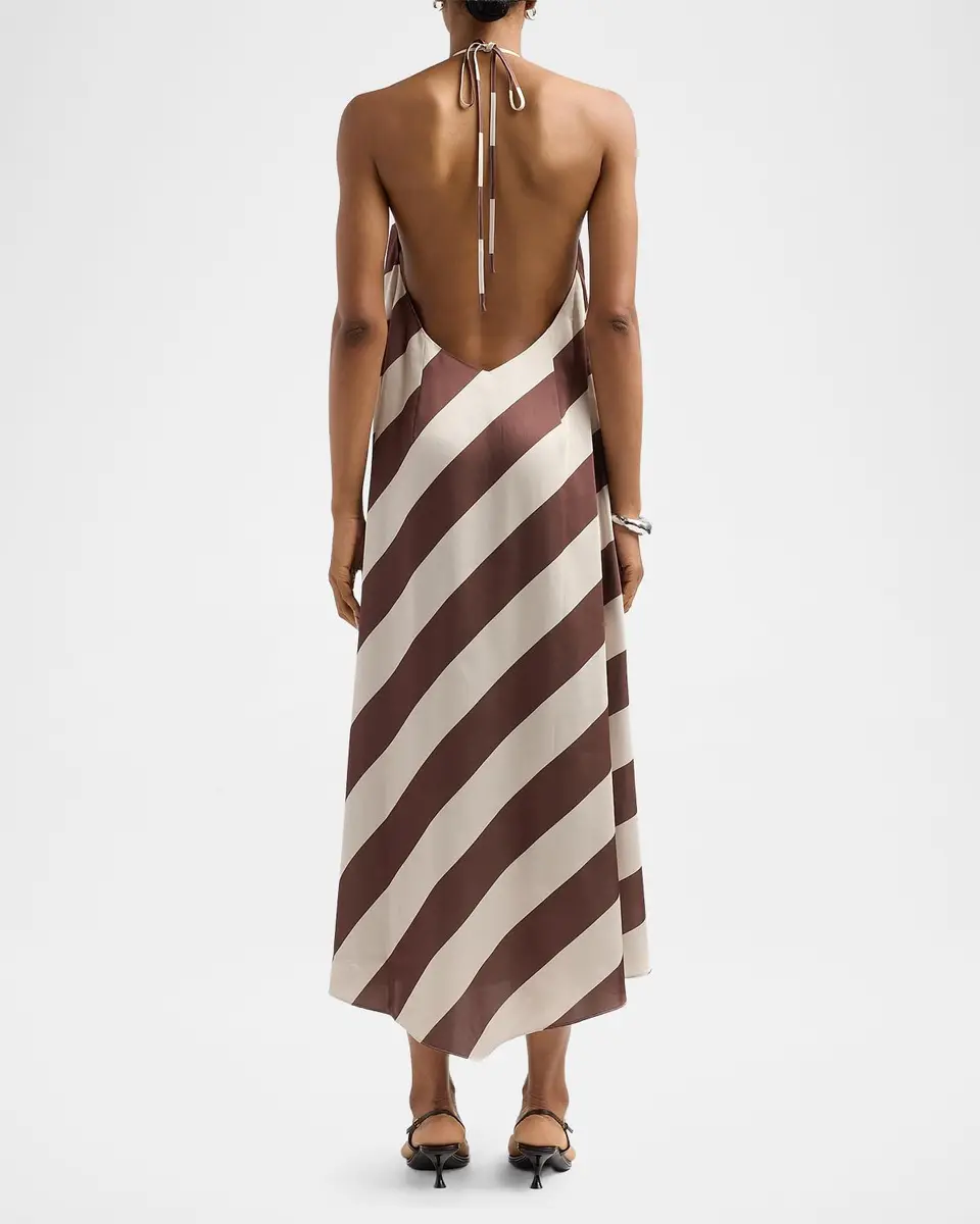 SEROYA Marci Striped Open-Back Midi Dress | Thumbnail 3 SEROYA Marci Striped Open-Back Midi Dress | Thumbnail 3