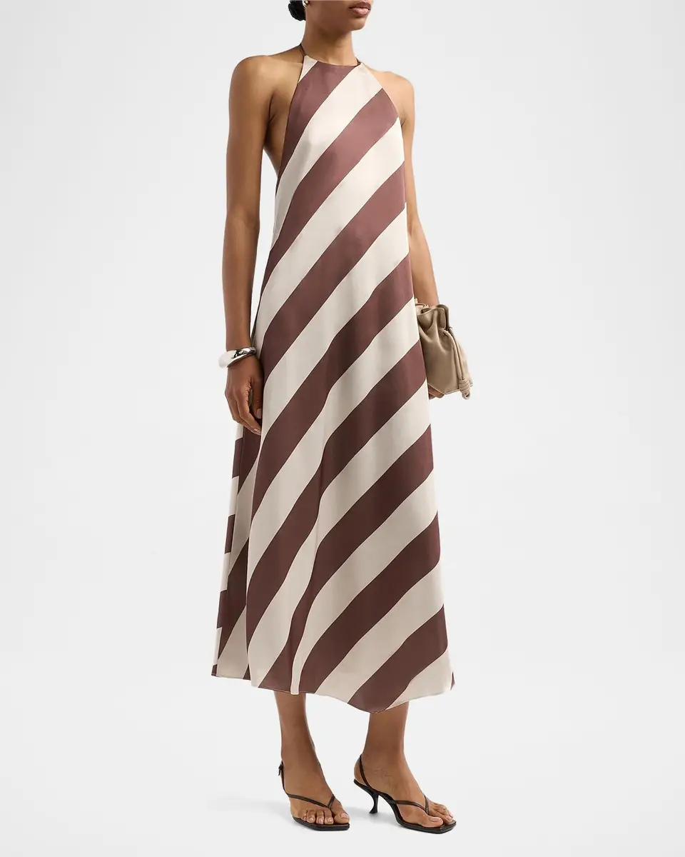 SEROYA Marci Striped Open-Back Midi Dress | Thumbnail 4 SEROYA Marci Striped Open-Back Midi Dress | Thumbnail 4