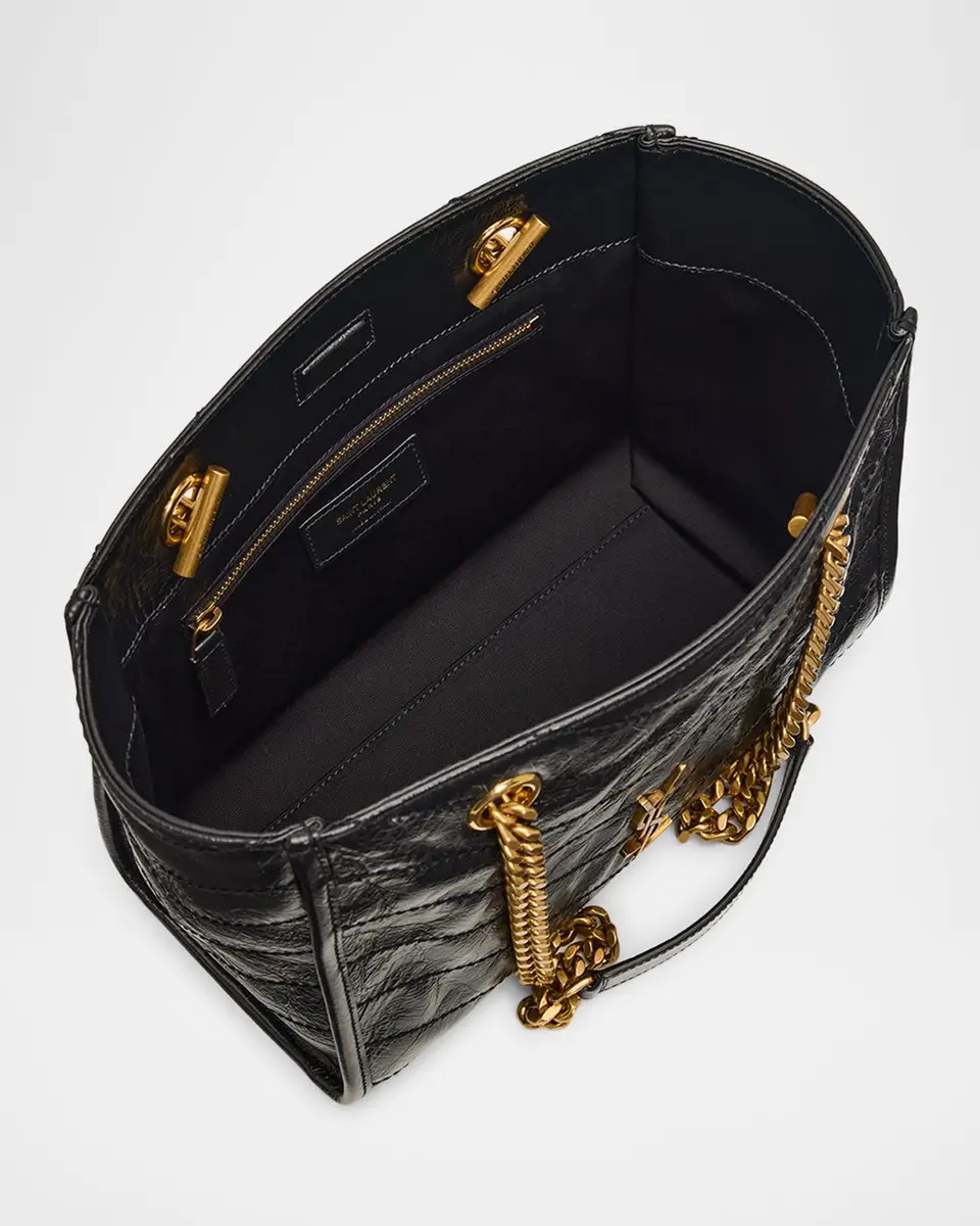 Saint Laurent Niki Small East-West Chevron Leather Shopping Bag | Thumbnail 4 Saint Laurent Niki Small East-West Chevron Leather Shopping Bag | Thumbnail 4