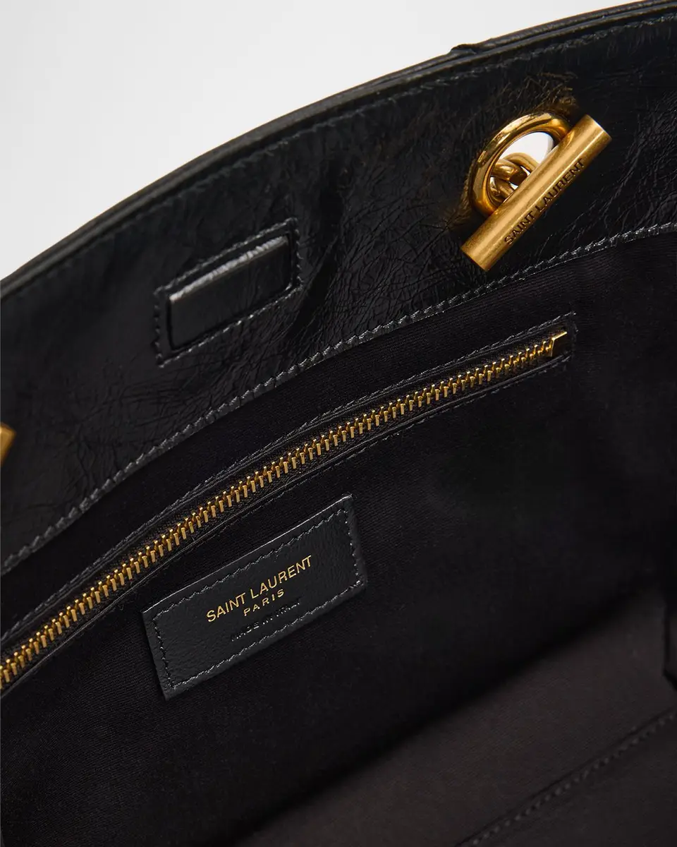Saint Laurent Niki Small East-West Chevron Leather Shopping Bag | Thumbnail 6 Saint Laurent Niki Small East-West Chevron Leather Shopping Bag | Thumbnail 6