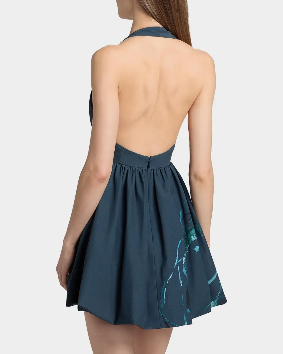 Amur Renesmee Printed Halterneck Mini Dress | Thumbnail 3