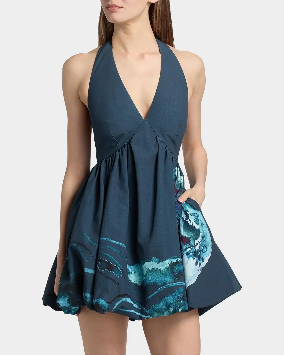 Amur Renesmee Printed Halterneck Mini Dress | Thumbnail 4