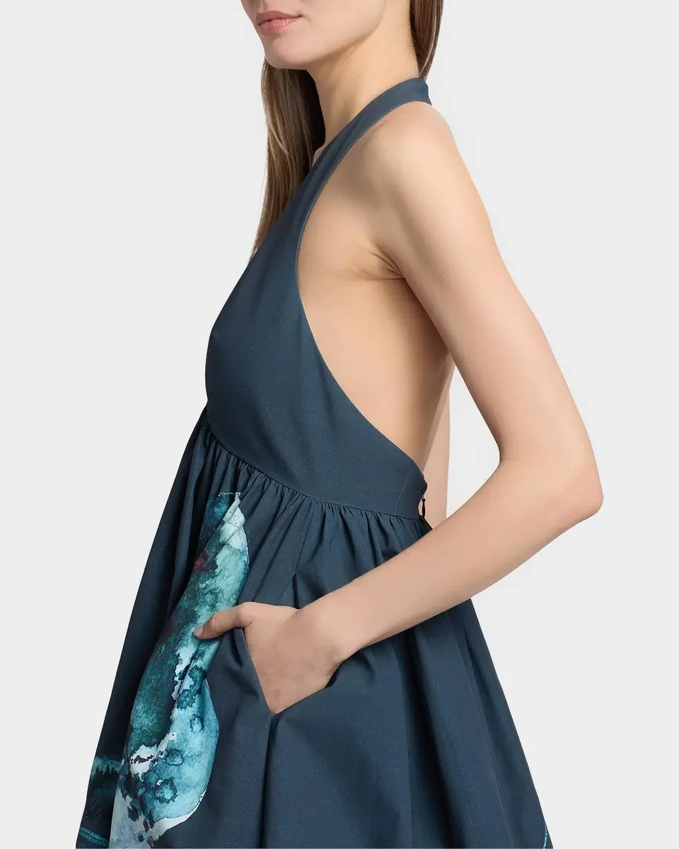 Amur Renesmee Printed Halterneck Mini Dress | Thumbnail 5