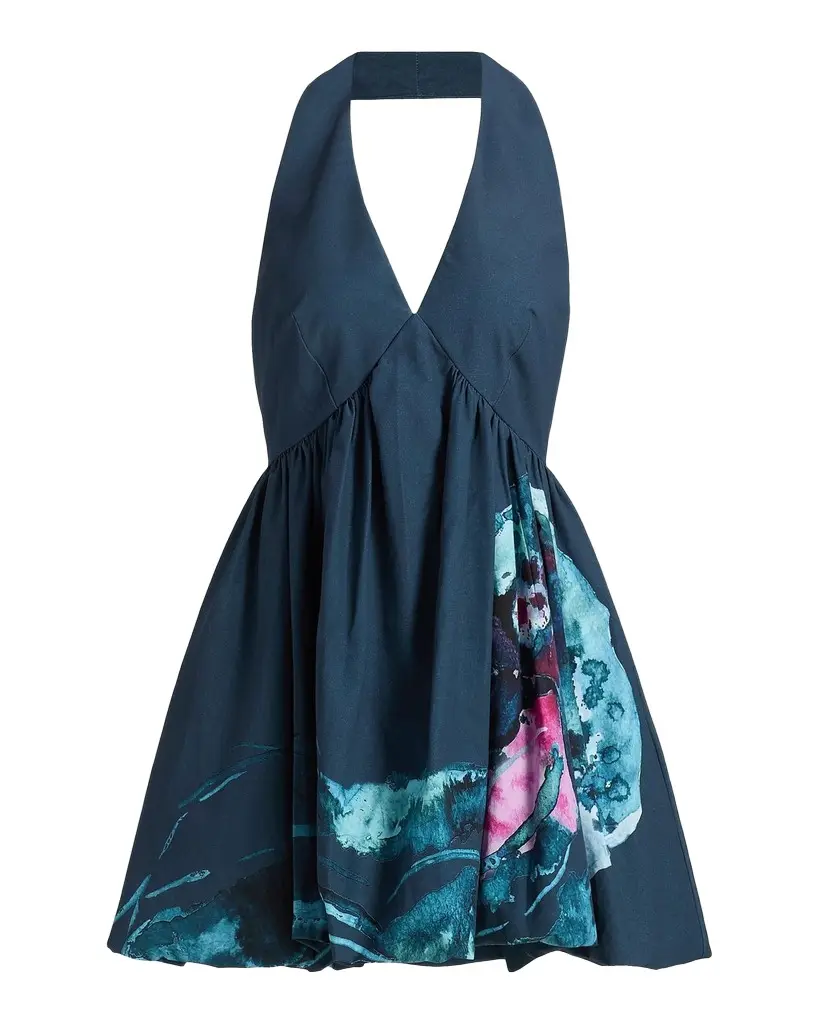 AMUR Renesmee Printed Halterneck Mini Dress | Image 1 AMUR Renesmee Printed Halterneck Mini Dress | Image 1