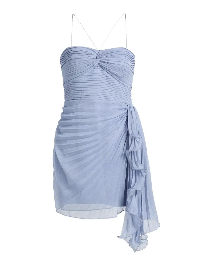 AMUR Bentley Pleated Draped Mini Dress | Image 1 AMUR Bentley Pleated Draped Mini Dress | Image 1