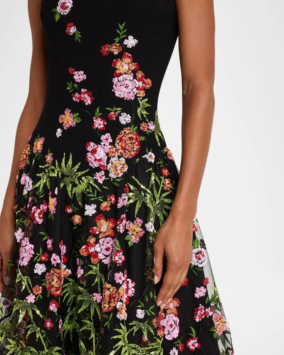 HELSI Blair Strapless Floral Applique Midi Dress | Thumbnail 5 HELSI Blair Strapless Floral Applique Midi Dress | Thumbnail 5