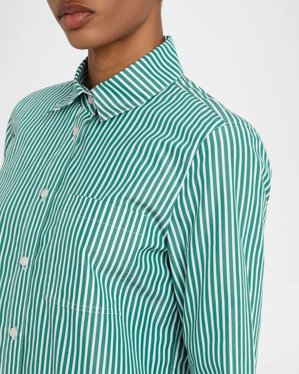 Lafayette 148 New York Striped Button-Front Cotton Shirt | Thumbnail 5 Lafayette 148 New York Striped Button-Front Cotton Shirt | Thumbnail 5