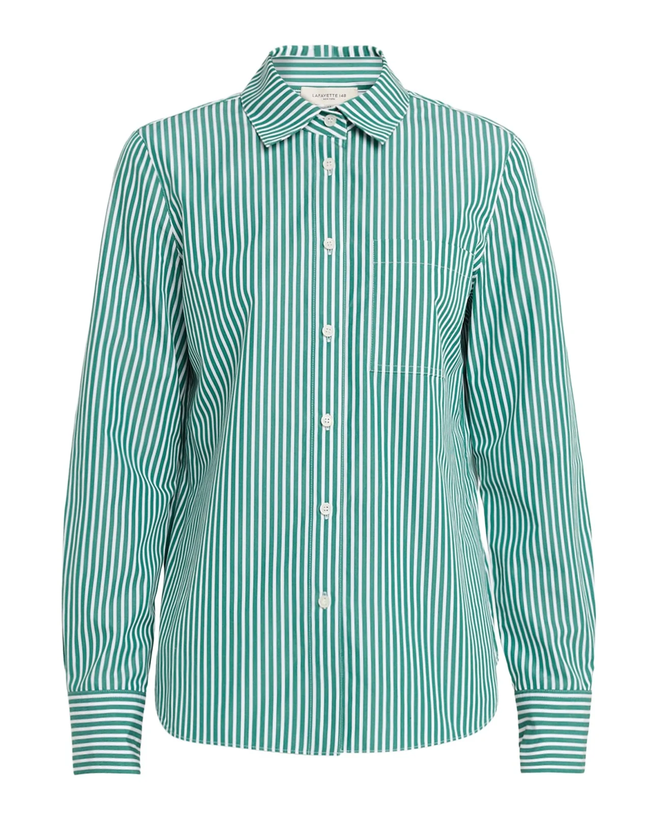 Striped Button-Front Cotton Shirt Striped Button-Front Cotton Shirt