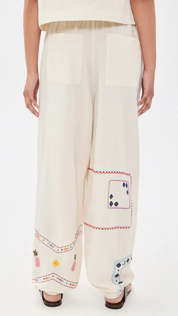 Agua Bendita Toscana Basket Embroidered Pants | Thumbnail 3