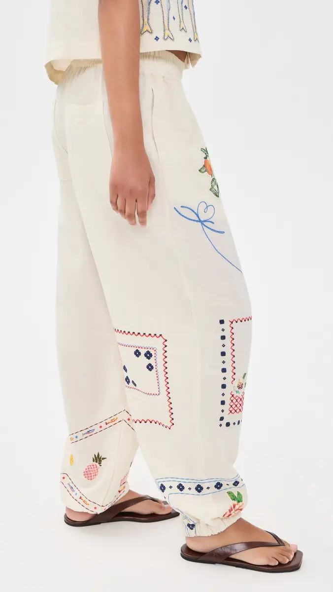 Agua Bendita Toscana Basket Embroidered Pants | Thumbnail 4