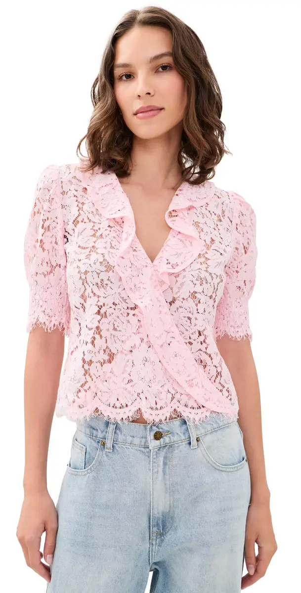 Generation Love Lulu Lace Cascade Blouse Bellini | Image 1 Generation Love Lulu Lace Cascade Blouse Bellini | Image 1
