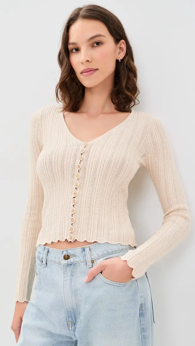 Z Supply Landa Pointelle Sweater Top | Thumbnail 2