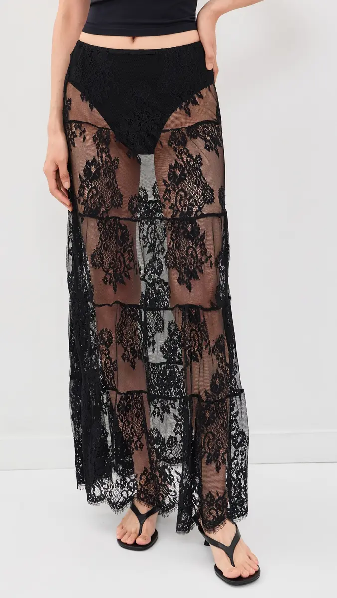 Runaway The Label Enola Tiered Lace Maxi Skirt | Thumbnail 2 Runaway The Label Enola Tiered Lace Maxi Skirt | Thumbnail 2