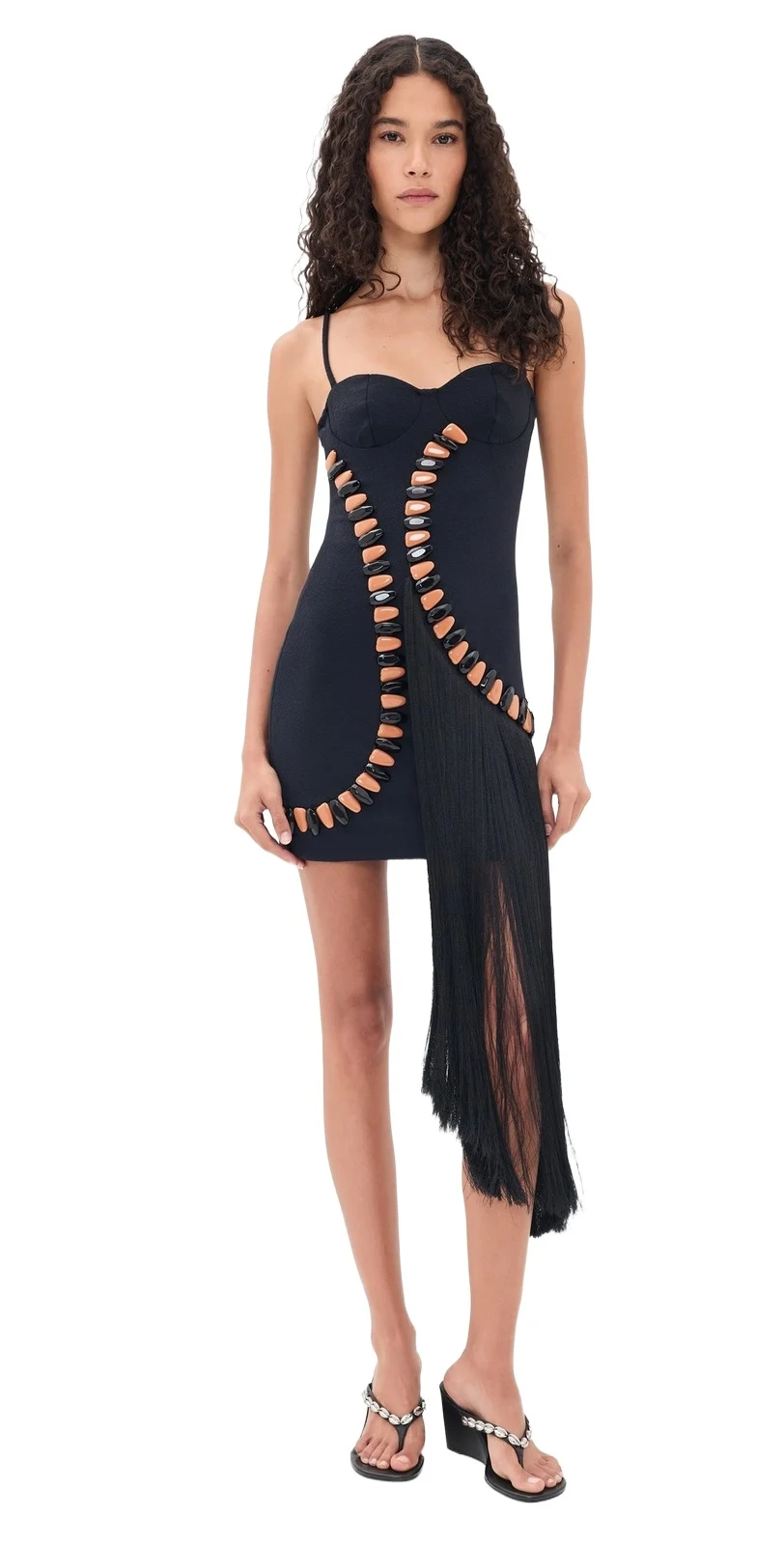 Delya Knit Beaded Fringe Mini Dress Delya Knit Beaded Fringe Mini Dress