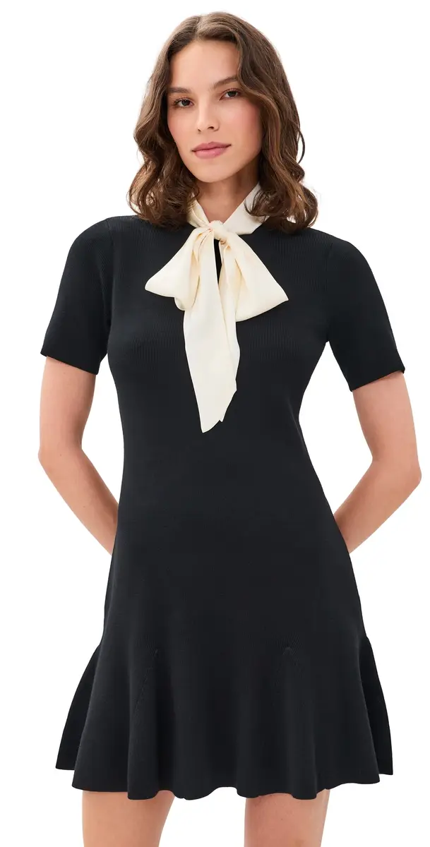Cinq à Sept Janis Mini Dress Black/Gardenia | Image 1 Cinq à Sept Janis Mini Dress Black/Gardenia | Image 1