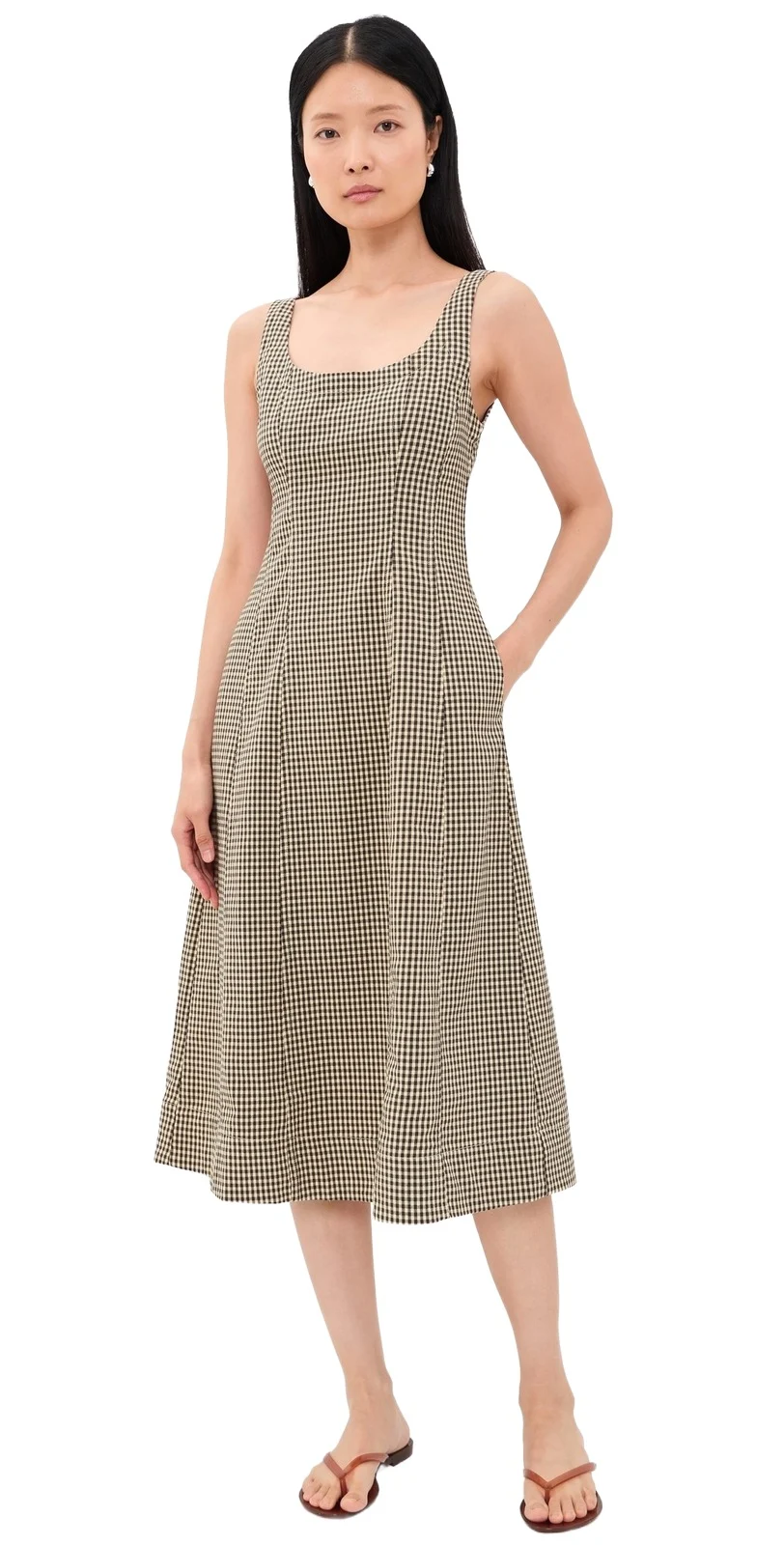 Madewell Seamed Scoop Neck Midi Dress