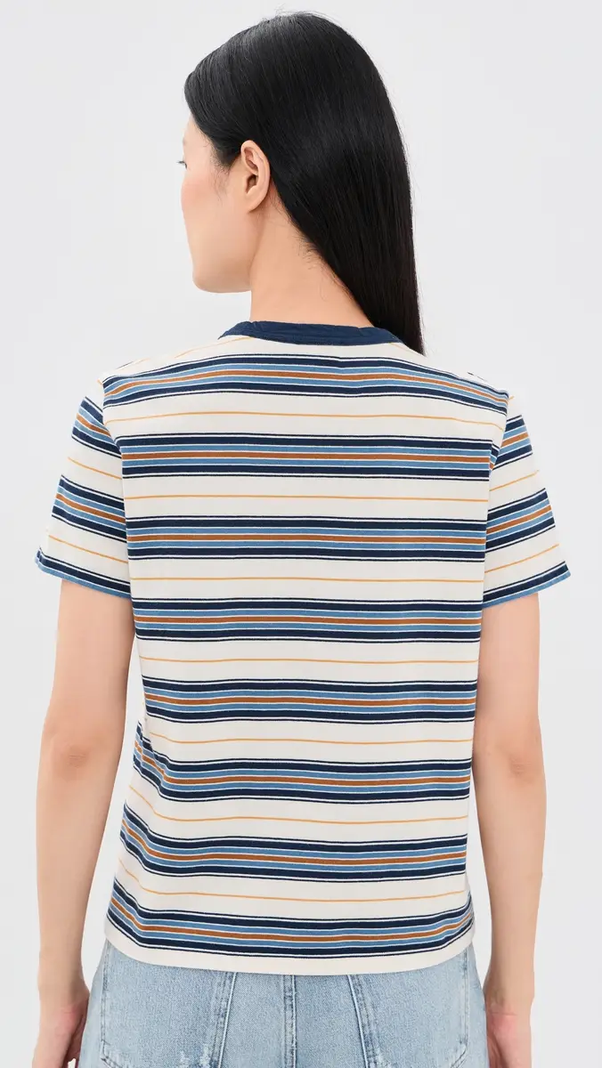 Madewell The Perfect Crewneck Tee in Allday Jersey Blue Stripe | Thumbnail 3 Madewell The Perfect Crewneck Tee in Allday Jersey Blue Stripe | Thumbnail 3