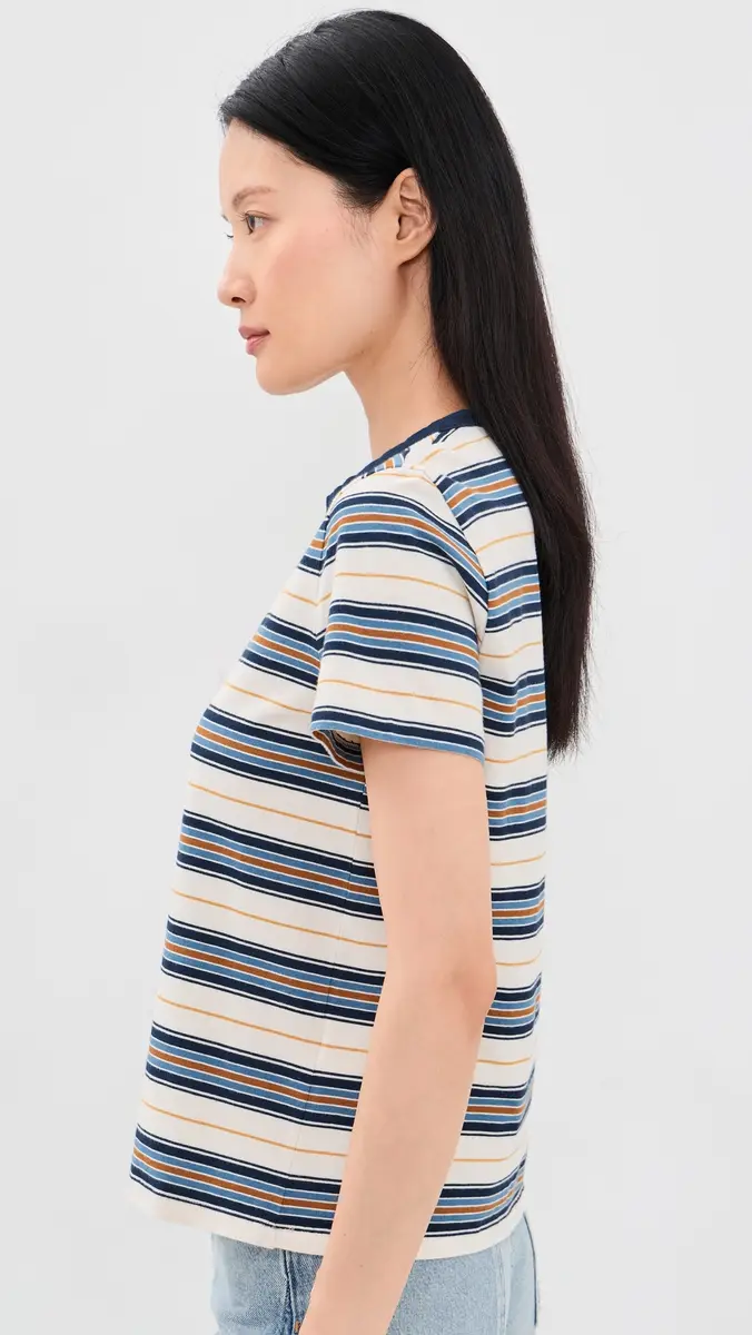 Madewell The Perfect Crewneck Tee in Allday Jersey Blue Stripe | Thumbnail 4 Madewell The Perfect Crewneck Tee in Allday Jersey Blue Stripe | Thumbnail 4