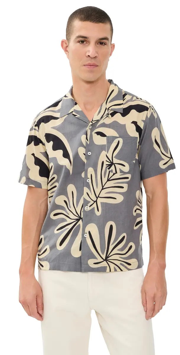 Universal Works Baja Print Road Shirt Grey | Image 1 Universal Works Baja Print Road Shirt Grey | Image 1