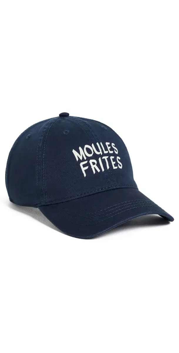 Clare V. Clare V. Baseball Hat Cream/Navy One Size | Image 1 Clare V. Clare V. Baseball Hat Cream/Navy One Size | Image 1